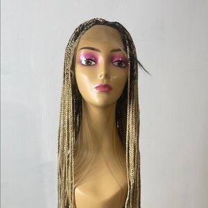 Braided Wig with Blonde Highlights